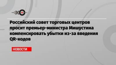 Российский совет торговых центров просит премьер-министра Мишустина компенсировать убытки из-за введения QR-кодов