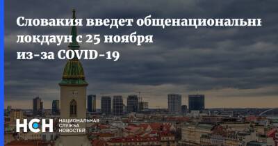 Словакия введет общенациональный локдаун с 25 ноября из-за COVID-19