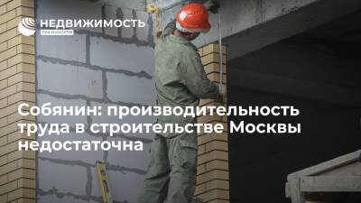 Собянин: производительность труда в строительстве Москвы недостаточна - ниже ЕС и США