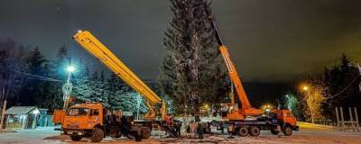 В Уфе на площади Ленина установили главную новогоднюю елку