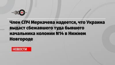 Член СПЧ Меркачева надеется, что Украина выдаст сбежавшего туда бывшего начальника колонии N14 в Нижнем Новгороде