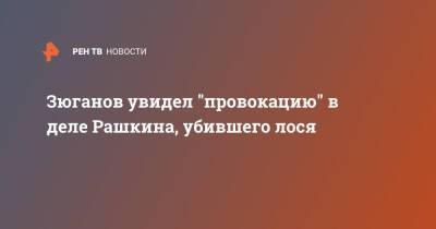 Зюганов увидел "провокацию" в деле Рашкина, убившего лося