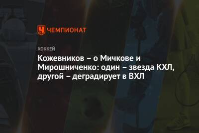 Кожевников – о Мичкове и Мирошниченко: один – звезда КХЛ, другой – деградирует в ВХЛ