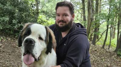 Мужчина обнаружил своего пропавшего большого пса в совсем необычном месте