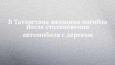 В Татарстане женщина погибла после столкновения автомобиля с деревом