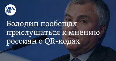 Володин пообещал прислушаться к мнению россиян о QR-кодах