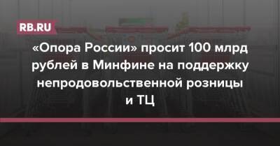 «Опора России» просит 100 млрд рублей в Минфине на поддержку непродовольственной розницы и ТЦ