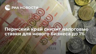 Пермский край снизит налоговые ставки для нового бизнеса до 1%