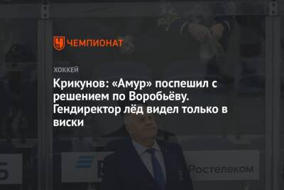 Крикунов: «Амур» поспешил с решением по Воробьёву. Гендиректор лёд видел только в виски