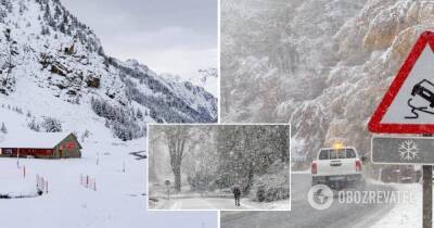 Снегопад в Испании – на дороги вывели спецтехнику, проезд затруднен – фото и видео