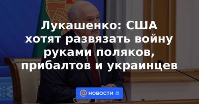 Лукашенко: США хотят развязать войну руками поляков, прибалтов и украинцев