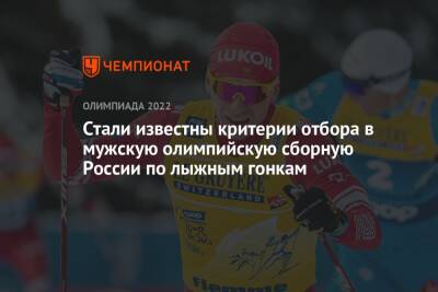 Стали известны критерии отбора в мужскую олимпийскую сборную России по лыжным гонкам