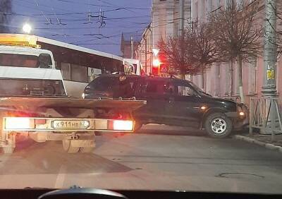 Из-за аварии в центре Рязани образовалась пробка