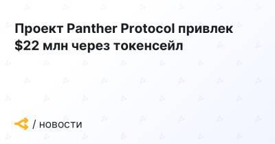 Проект Panther Protocol привлек $22 млн через токенсейл