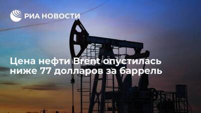 Цена нефти Brent опустилась ниже 77 долларов за баррель впервые с 24 сентября