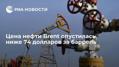 Цена нефти марки Brent опустилась ниже 74 долларов за баррель впервые с 21 сентября