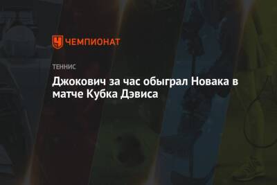 Джокович за час обыграл Новака в матче Кубка Дэвиса