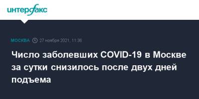 Число заболевших COVID-19 в Москве за сутки снизилось после двух дней подъема