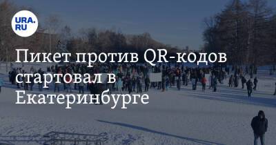 Пикет против QR-кодов стартовал в Екатеринбурге. Легендарный журналист стал участником первой стычки