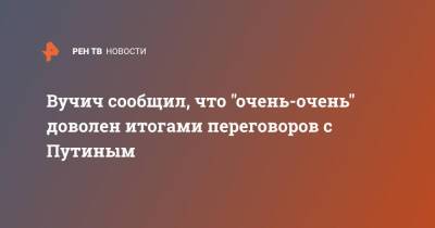 Вучич сообщил, что "очень-очень" доволен итогами переговоров с Путиным