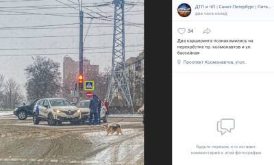 Два автомобиля каршеринга столкнулись на юге Петербурга