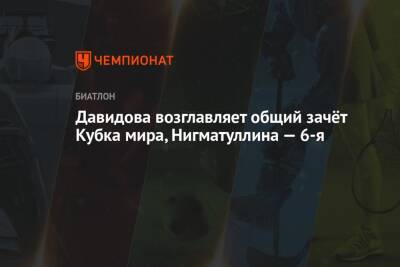 Давидова возглавляет общий зачёт Кубка мира, Нигматуллина — 6-я