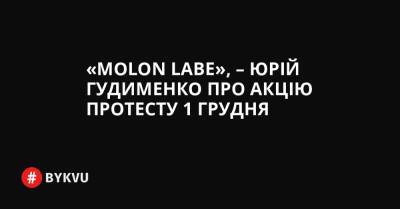 «Molon labe», – Юрій Гудименко про акцію протесту 1 грудня