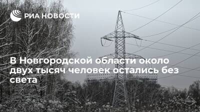 В Новгородской области около двух тысяч человек остались без света из-за снегопада