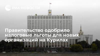 Правительство одобрило законопроект о налоговых льготах для новых организаций на Курилах