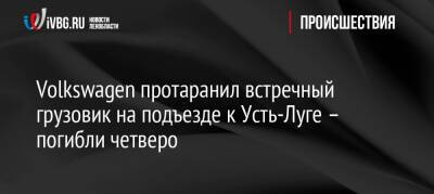 Volkswagen протаранил встречный грузовик на подъезде к Усть-Луге – погибли четверо