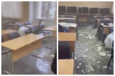 В школе Одессы потолок обрушился на головы детей во время урока: видео ЧП - politeka.net - Украина - Одесса