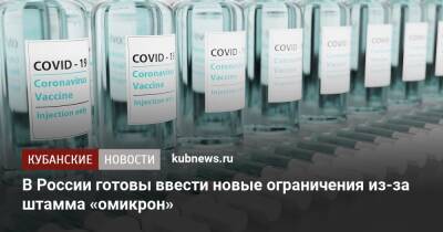В России готовы ввести новые ограничения из-за штамма «омикрон»