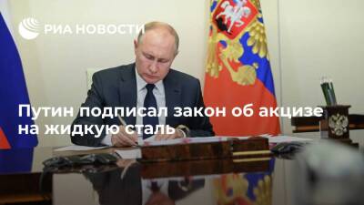 Президент Путин подписал закон, устанавливающий с 2022 года акциз на жидкую сталь