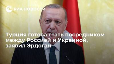 Президент Турции Эрдоган: страна готова стать посредником между Россией и Украиной