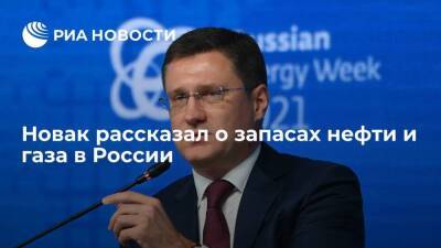 Вице-премьер Новак рассказал об обеспеченности России запасами нефти и газа