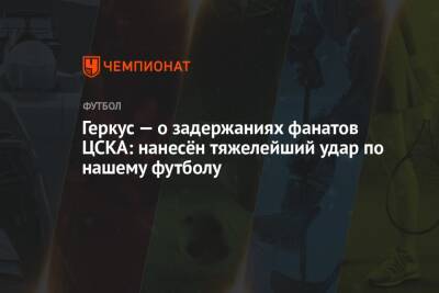 Геркус — о задержаниях фанатов ЦСКА: нанесён тяжелейший удар по нашему футболу