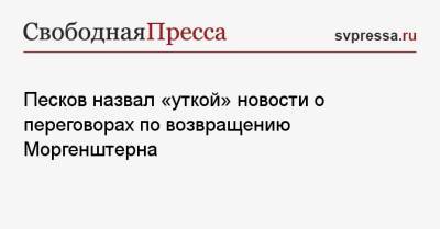 Песков назвал «уткой» новости о переговорах по возвращению Моргенштерна