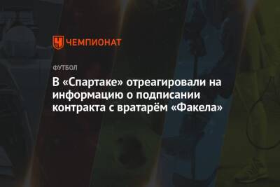 В «Спартаке» отреагировали на информацию о подписании контракта с вратарём «Факела»