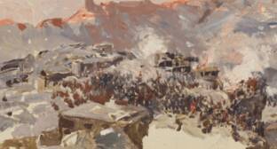 Эскиз картины Рубо о штурме аула Ахульго продан за 87500 фунтов