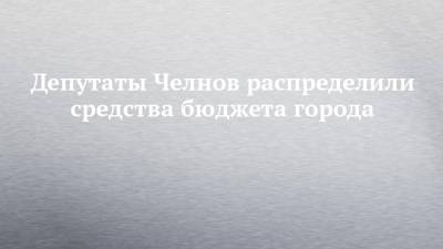 Депутаты Челнов распределили средства бюджета города