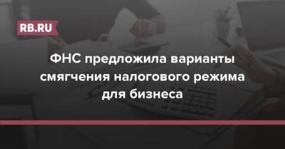 ФНС предложила варианты смягчения налогового режима для бизнеса - rb.ru