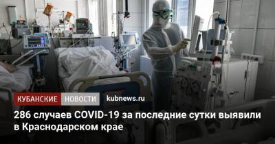 286 случаев COVID-19 за последние сутки выявили в Краснодарском крае
