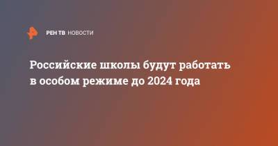 Российские школы будут работать в особом режиме до 2024 года