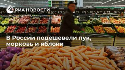 В России репчатый лук подешевел на 0,63%, морковь - на 0,33%, яблоки - на 0,49%