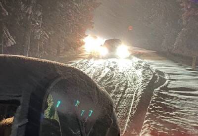 Видео: дороги Ленобласти и Петербурга замело ночным снегопадом – образуются пробки