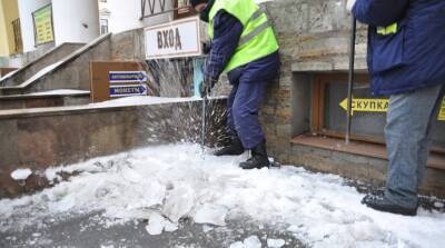 Одинокий «дворник-шеринг» прискакал чистить Калининский район от снега из Купчино