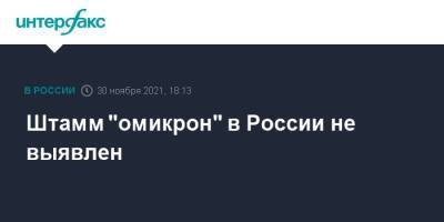 Штамм "омикрон" в России не выявлен