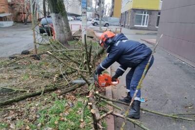 В Курске спасатели продолжают ликвидировать последствия ураганного ветра