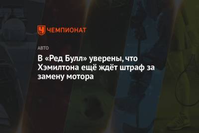 В «Ред Булл» уверены, что Хэмилтона ещё ждёт штраф за замену мотора