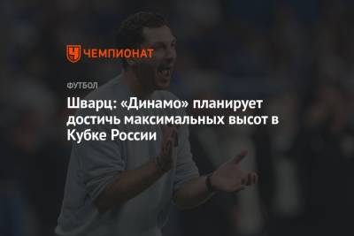 Шварц: «Динамо» планирует достичь максимальных высот в Кубке России